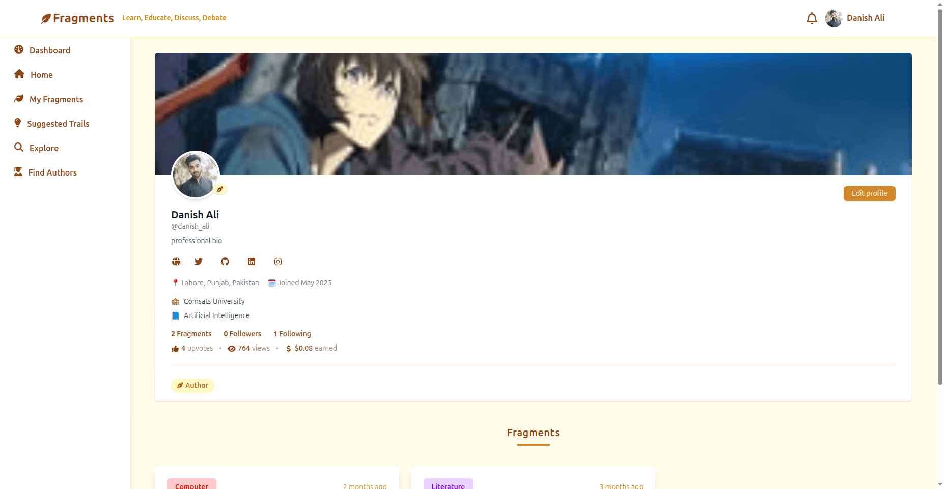 Fragments Trails – Educational Q&A Platform screenshot 3