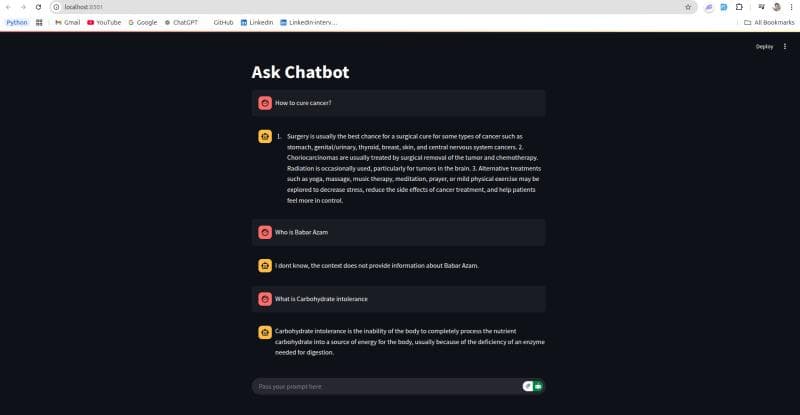 Medical Chatbot with RAG screenshot 1