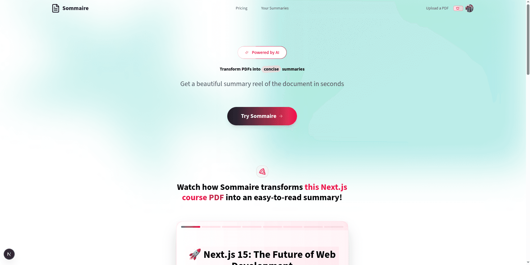 Sommaire - AI PDF Summarizer screenshot 1